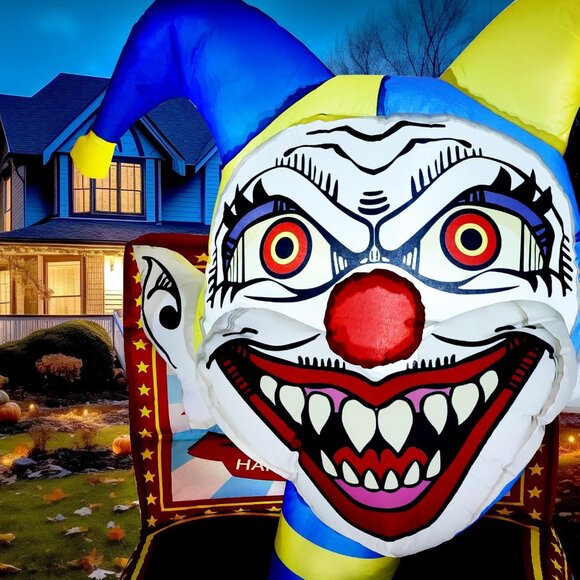 5 Ft Halloween Inflatable Circus Clown Box Outdoor Decor for Lawn Home Party - Picture 8 of 8